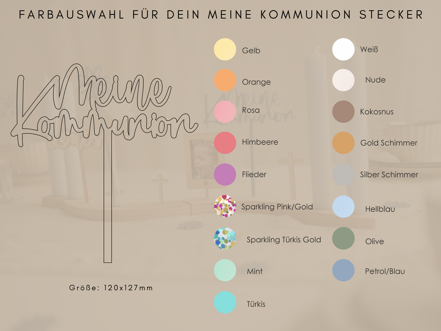 Personalisierte Tischdeko zur Kommunion