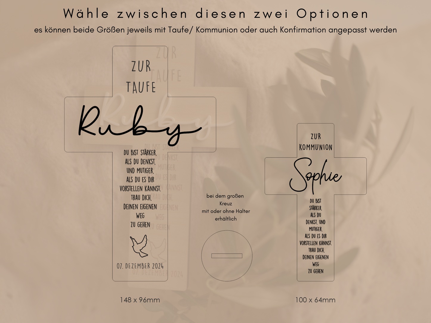 Taufkreuz personalisiert aus Holz