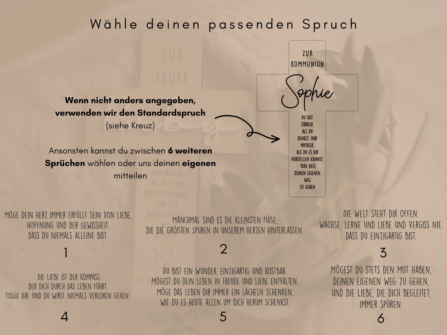 Taufkreuz personalisiert aus Holz