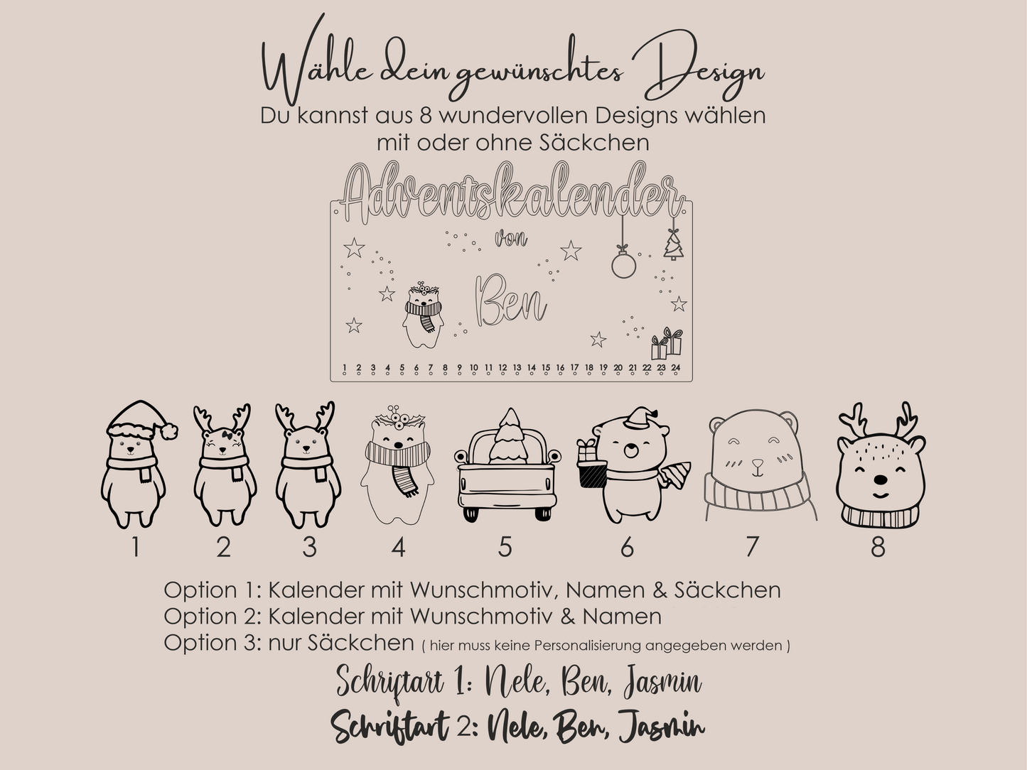 Personalisierter Adventskalender für Kinder