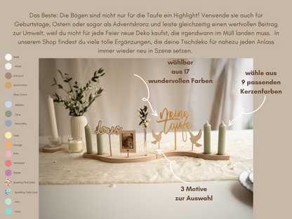 Personalisierte Tischdeko zur Taufe