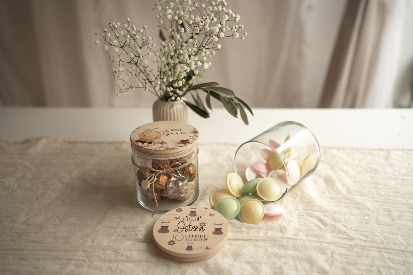 Vorratsglas für Kinder bunt bedruckt zu Ostern