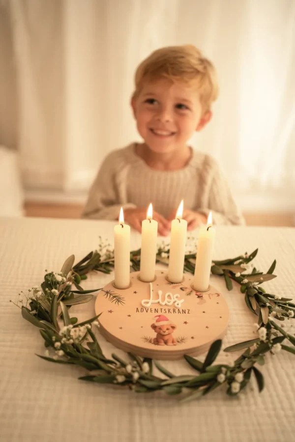 Personalisierter Adventskranz für Kinder – Bild 9