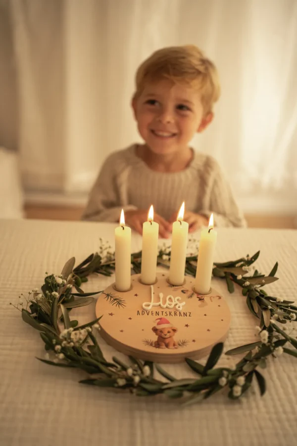 Personalisierter Adventskranz für Kinder – Bild 7