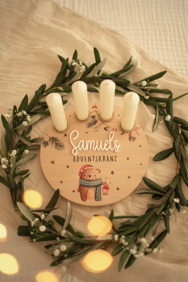 Personalisierter Adventskranz für Kinder – Bild 6