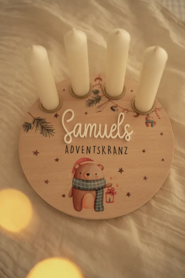 Personalisierter Adventskranz für Kinder – Bild 5