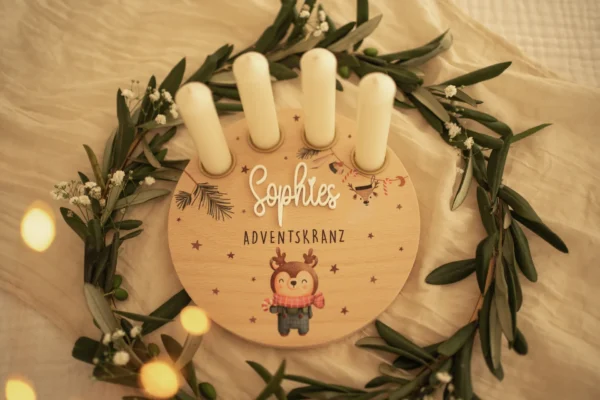 Personalisierter Adventskranz für Kinder – Bild 3