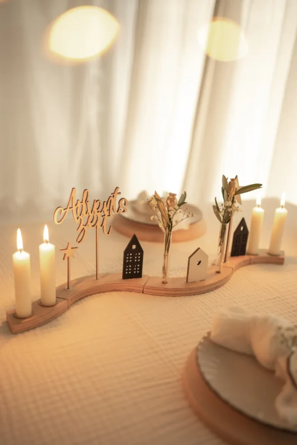 Adventskranz modern länglich – Tischdekoration für Weihnachten – Bild 10