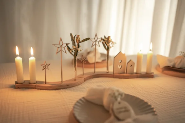 Adventskranz modern länglich – Tischdekoration für Weihnachten – Bild 6