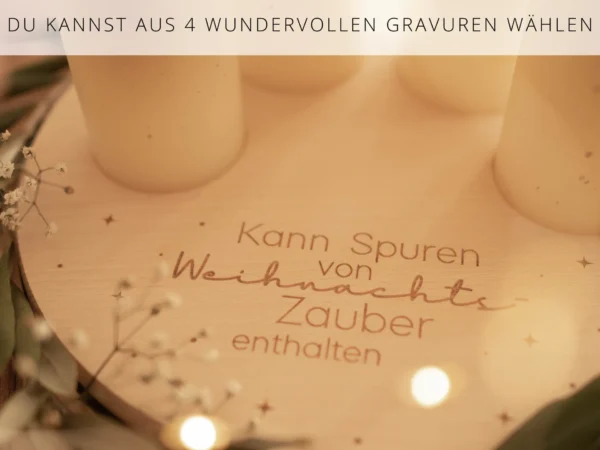 Stimmungsvoller Adventskranz aus Buchenholz – Bild 6