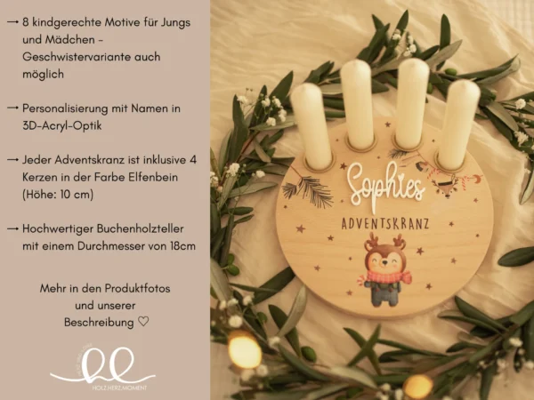 Personalisierter Adventskranz für Kinder – Bild 10