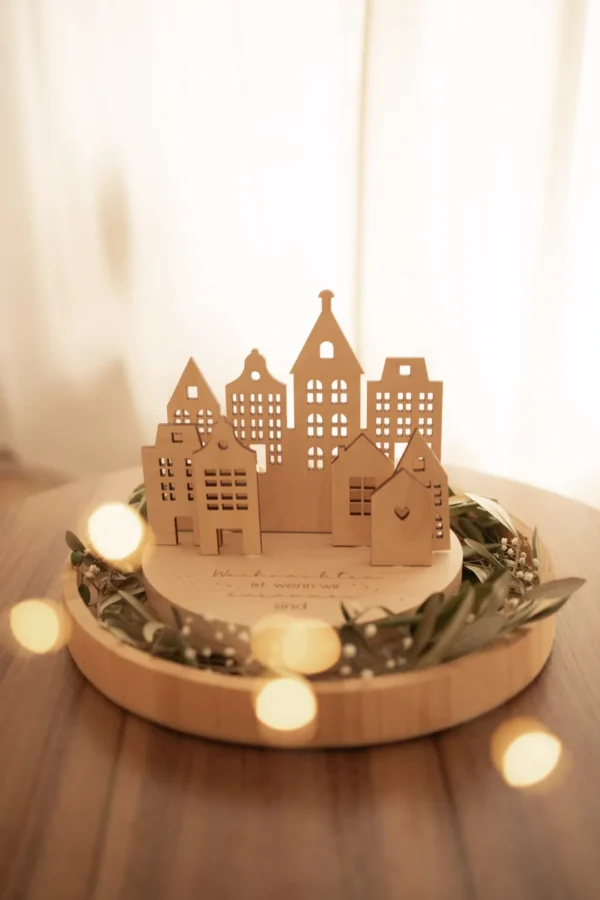 Weihnachtskranz aus Holz – Bild 3