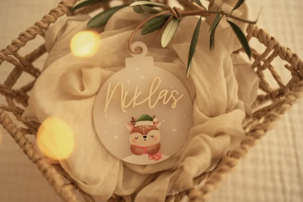 Weihnachtskugel personalisiert für Kinder mit niedlichen Tiermotiven – Bild 5