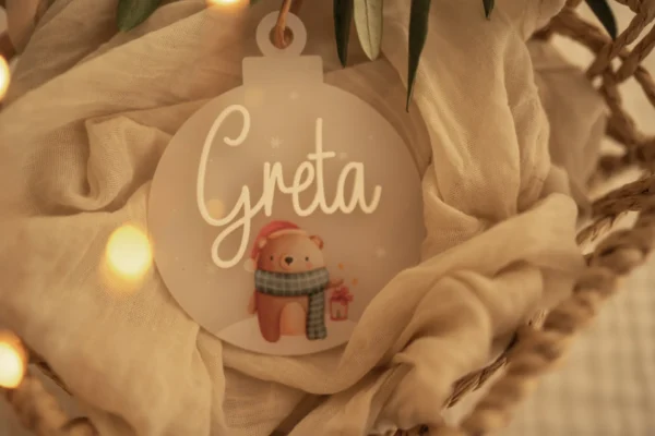 Weihnachtskugel personalisiert für Kinder mit niedlichen Tiermotiven – Bild 4