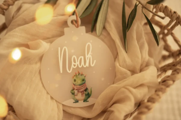 Weihnachtskugel personalisiert für Kinder mit niedlichen Tiermotiven – Bild 3