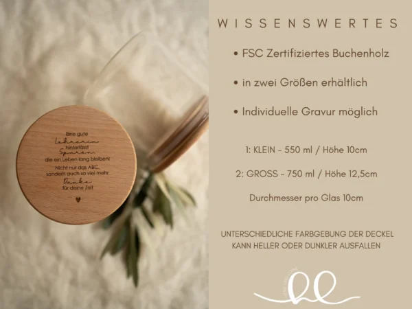 Vorratsglas für Lehrer/in als Abschiedsgeschenk – Bild 4