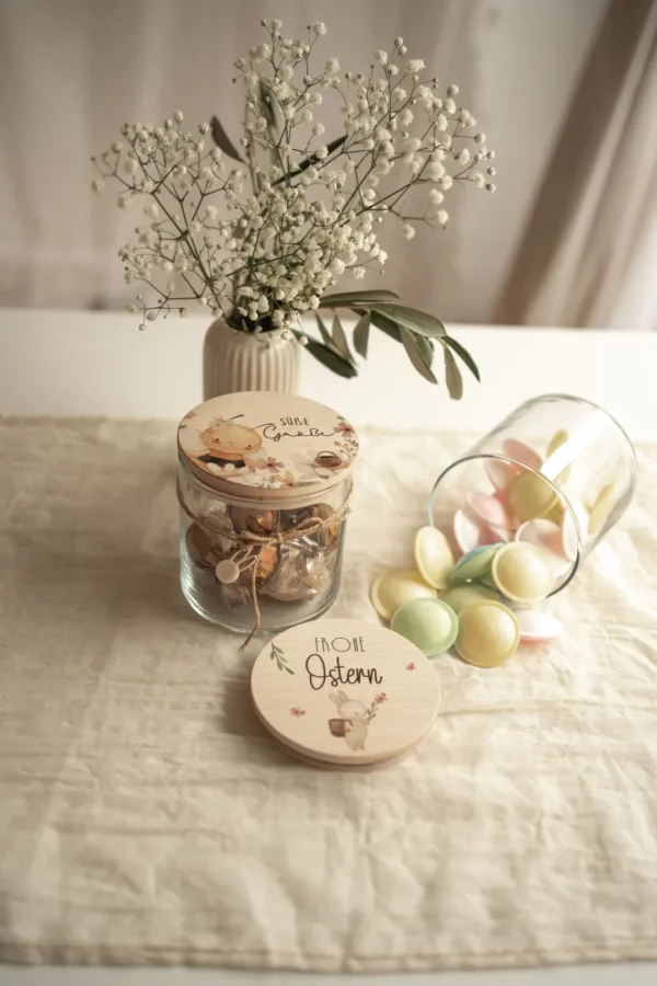 Vorratsglas für Kinder bunt bedruckt zu Ostern – Bild 4