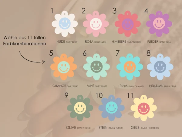 Bunter Schlüsselanhänger mit Smiley – Bild 7