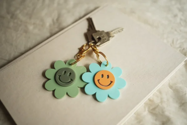 Bunter Schlüsselanhänger mit Smiley – Bild 4