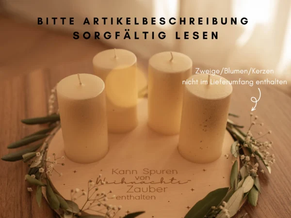 Stimmungsvoller Adventskranz aus Buchenholz – Bild 3