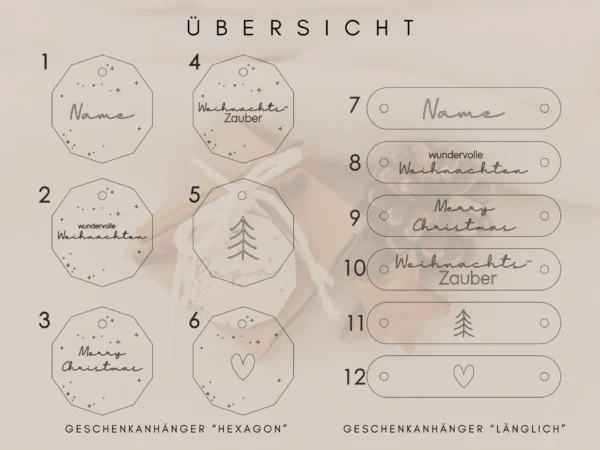 Personalisierte Holzanhänger für Weihnachten – Bild 3