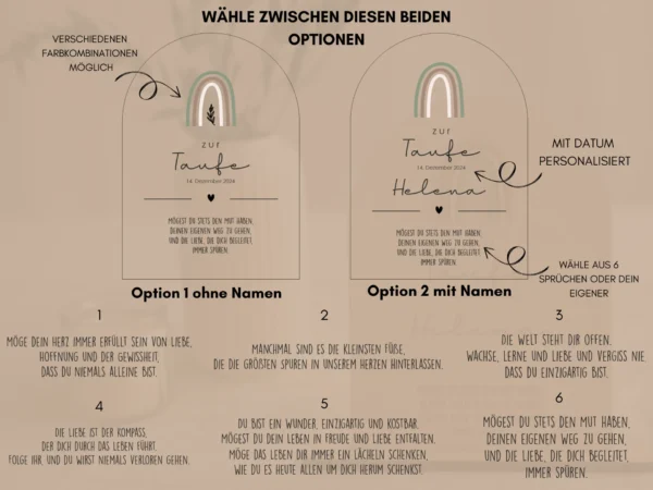 Personalisierte Holztafel für die Taufe – Bild 4