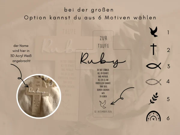 Personalisiertes Taufkreuz – Bild 3