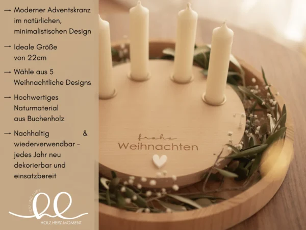 Adventskranz für Stabkerzen – Bild 11