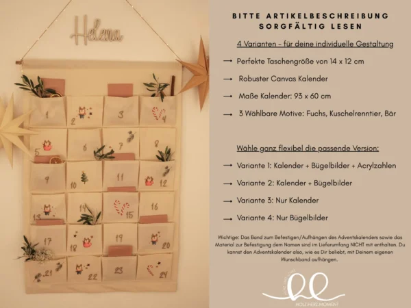 Personalisierter Adventskalender mit Bügelbilder – Bild 7
