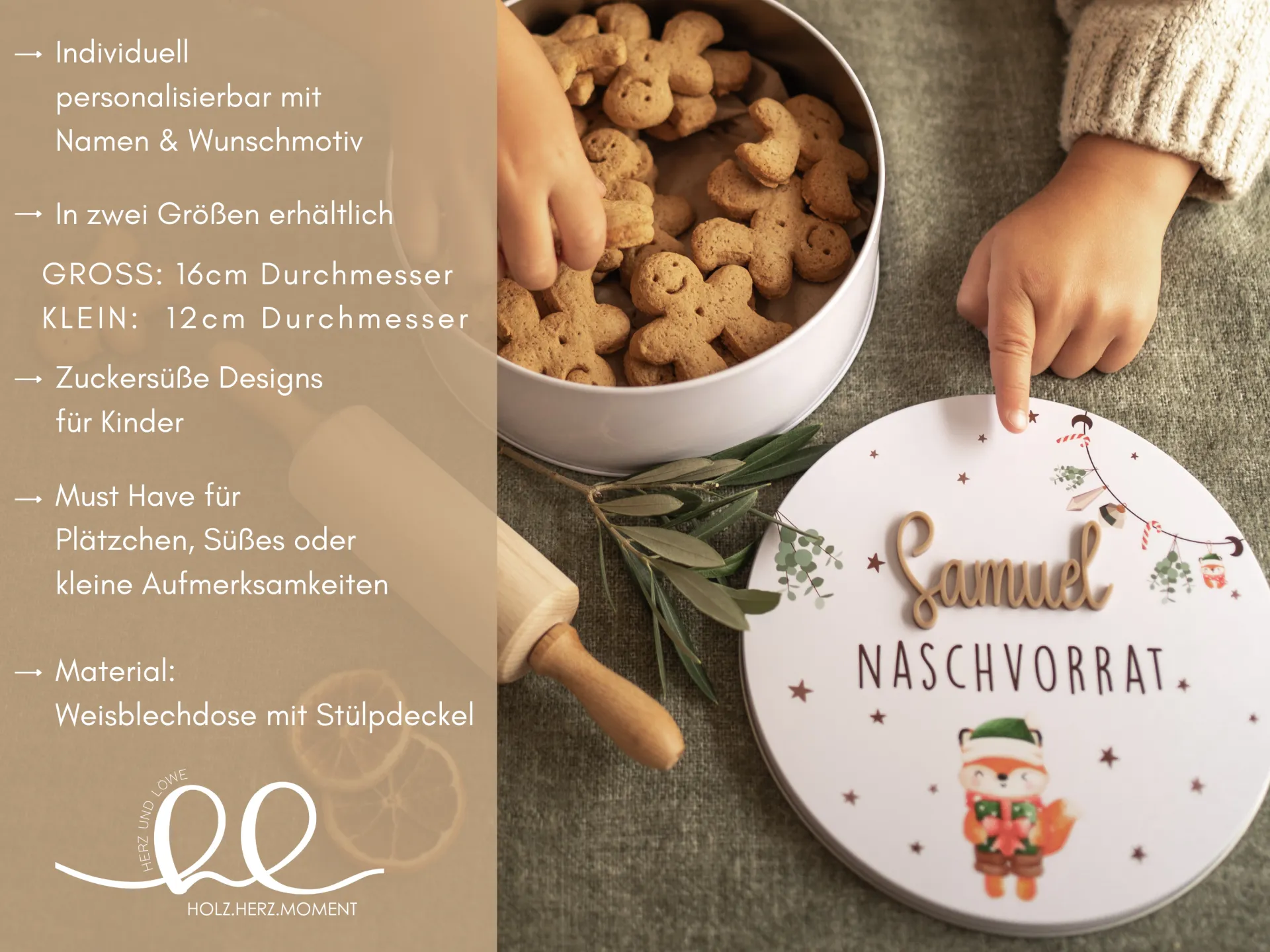 Personalisierte Keksdose für Kinder