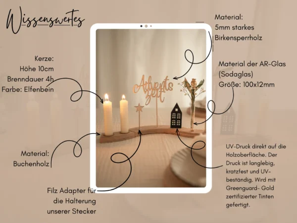 Moderner Adventskranz – Tischdekoration für Weihnachten – Bild 8