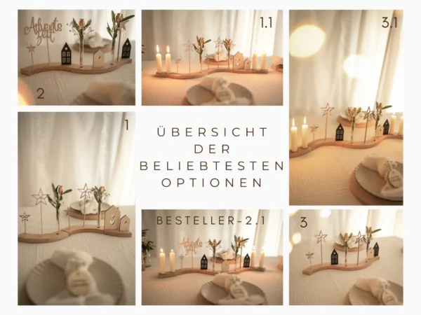 Moderner Adventskranz – Tischdekoration für Weihnachten – Bild 5