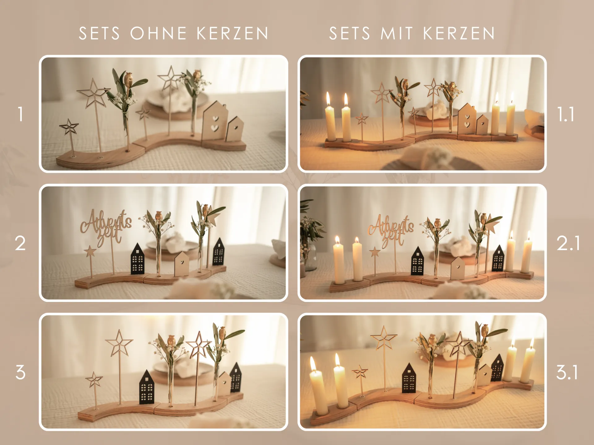 Moderner Adventskranz – Tischdekoration für Weihnachten