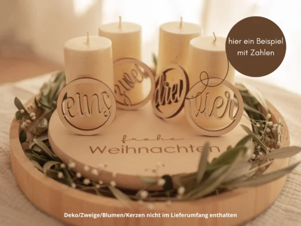 Stimmungsvoller Adventskranz aus Buchenholz – Bild 12