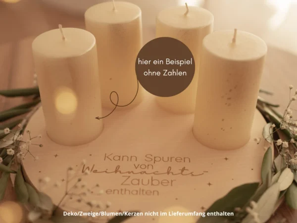 Stimmungsvoller Adventskranz aus Buchenholz – Bild 11