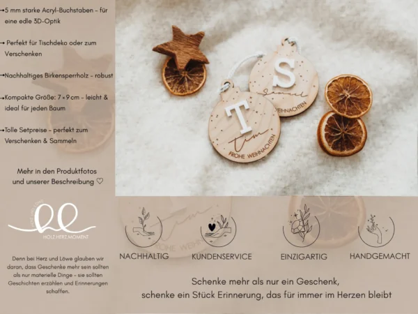 Personalisierte Weihnachtskugel mit Acryl-Buchstaben – Bild 11