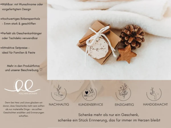 Personalisierte Holzanhänger für Weihnachten – Bild 7