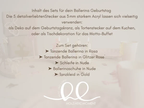 Ballerina Deko-Set aus Acryl – Bild 6