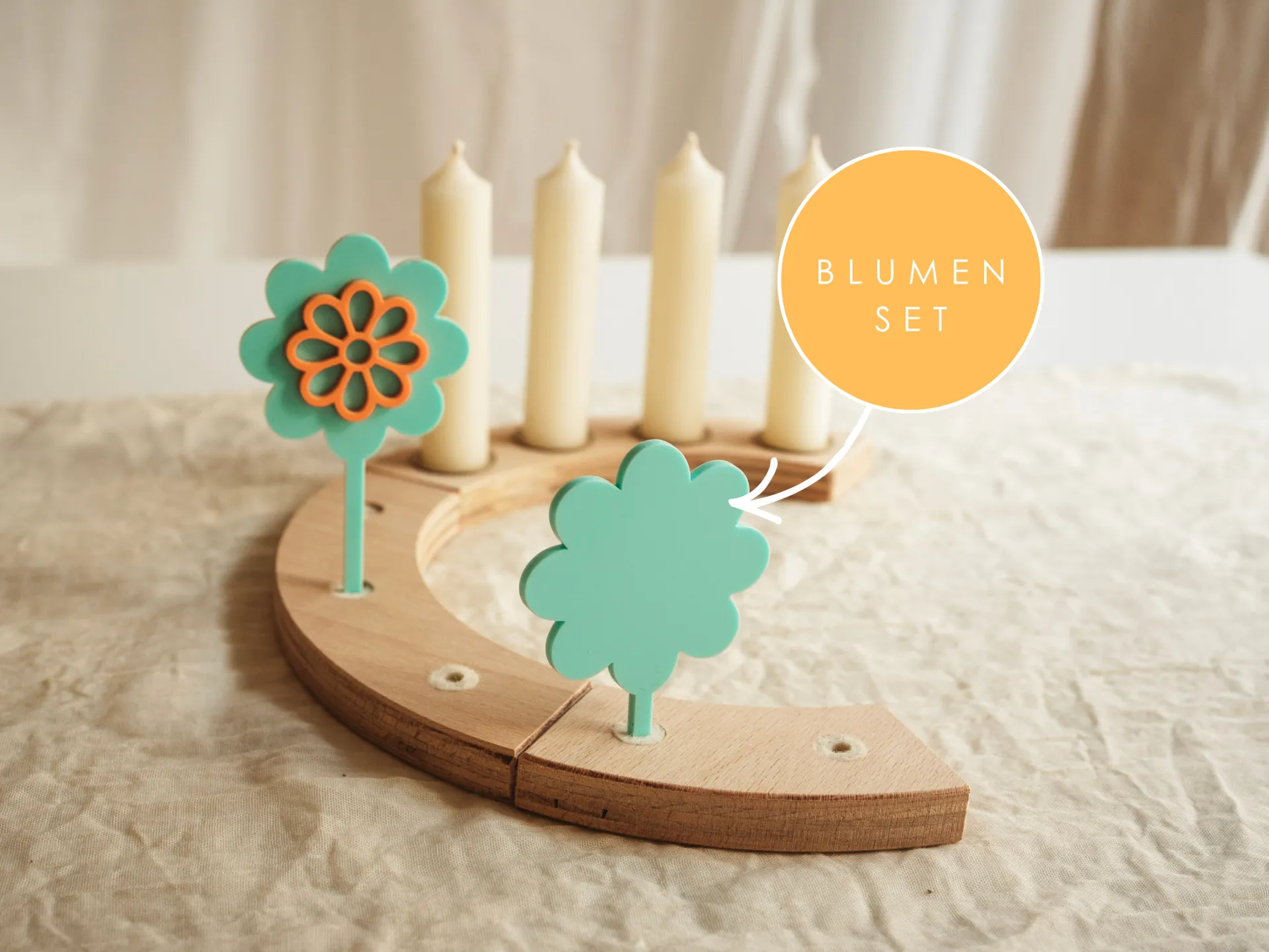 Acrylblumen für den Geburtstagskranz